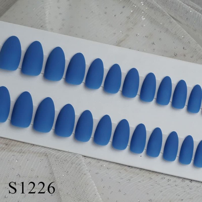 Jual Tp00if S1226 Matte Royal Stiletto Fake Nails Kuku Palsu Motif Shopee Indonesia 9533