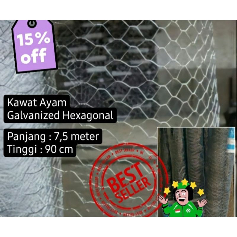 Jual Kawat Ram Ayam Galvanis Galvanized Hxagonal Wiremesh Kawat