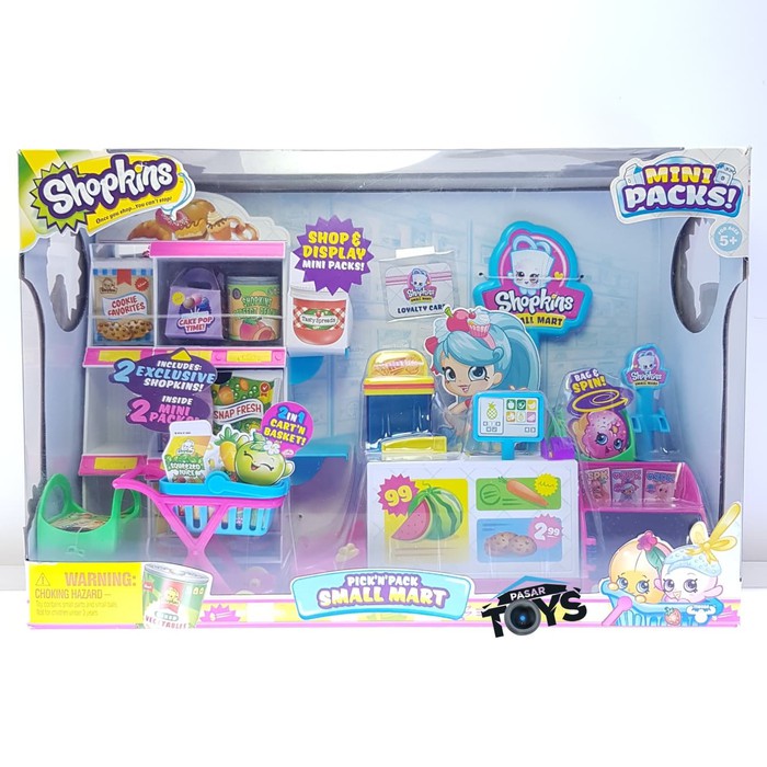 Jual Shopkins Pink 'N' Pack Small Mart Playset Childrens Toy Mini Packs ...