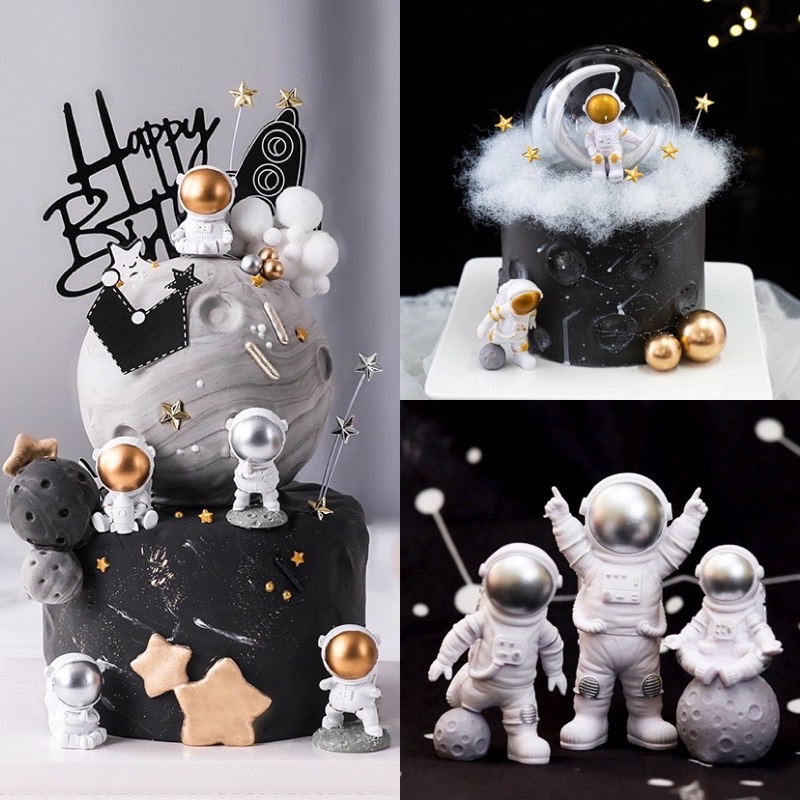 Jual Astronaut Birthday Cake Topper Set/Hiasan Kue Ulang Tahun Anak
