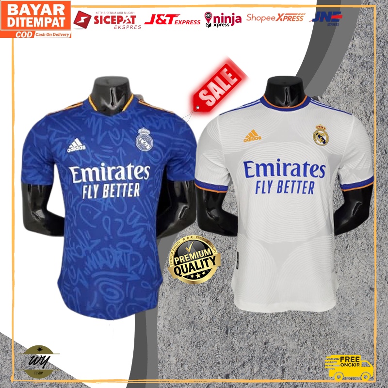 Jual JERSEY BAJU BOLA JERSEY REAL MADRID HOME PLAYER ISSUE 2021