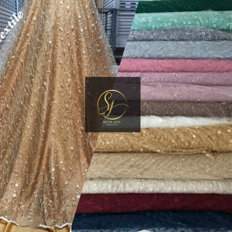 Jual Tile Akar Mutiara Gliter Murah Kain Tile Meteran / Brokat Tile ...