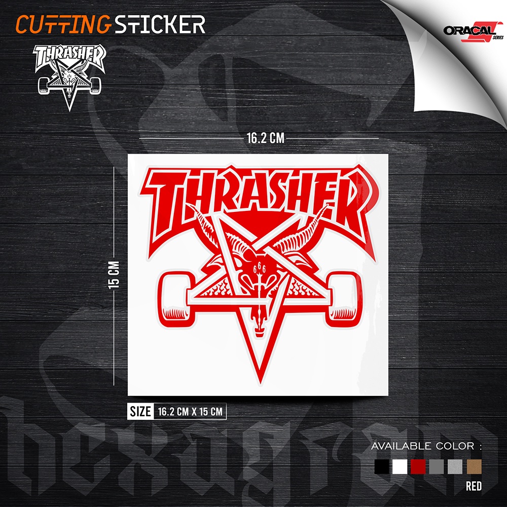 Jual Cutting Sticker Thrasher 666 Logo Stiker Cutting Logo