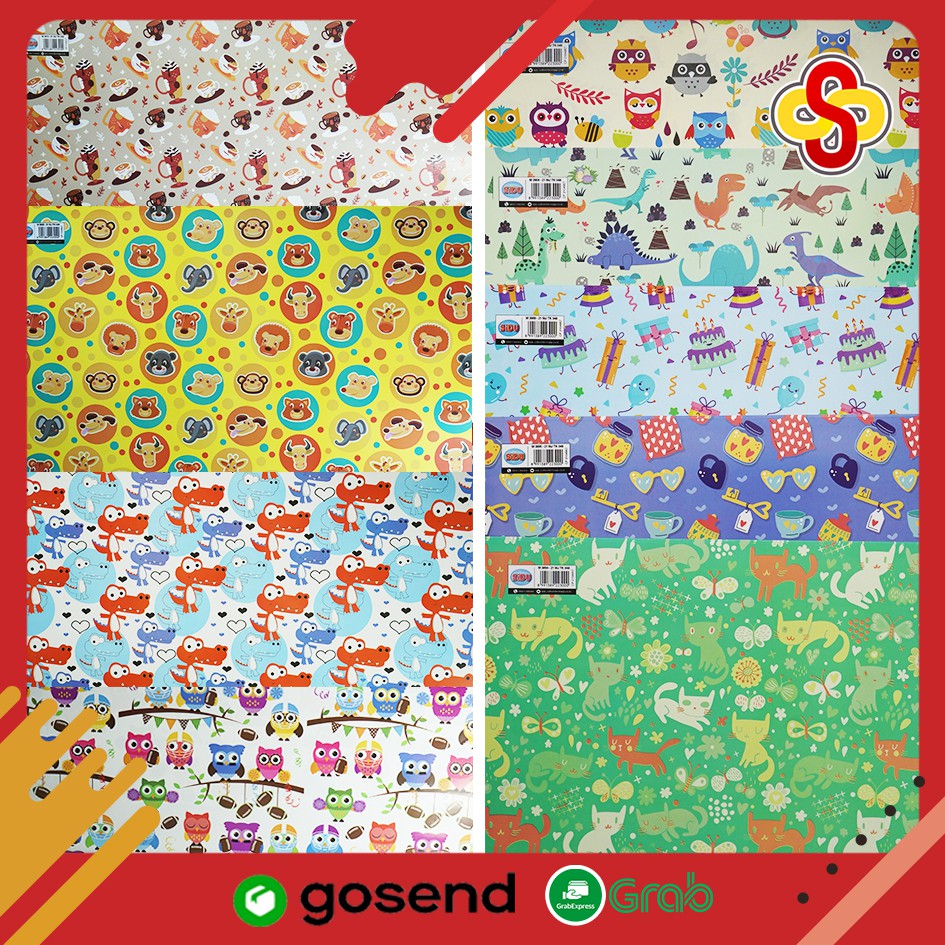 Jual Kertas Kado Sidu Motif Fancy Lucu Ukuran X Cm Isi Lembar Shopee Indonesia