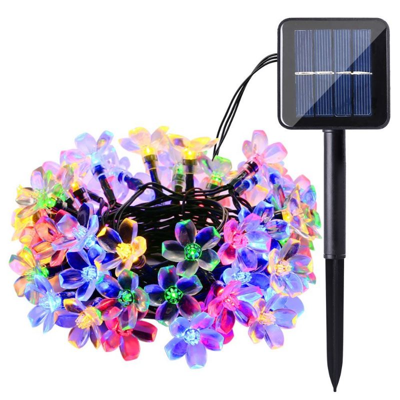 Jual LAMPU TAMAN TENAGA SURYA SOLAR CELL BENTUK BUNGA CAHAYA WARNA ...