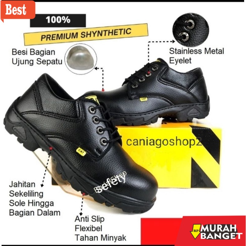 Jual Boot Kualitas Terbaik Sepatu Safety Pria Pendek Ujung Besi Kulit