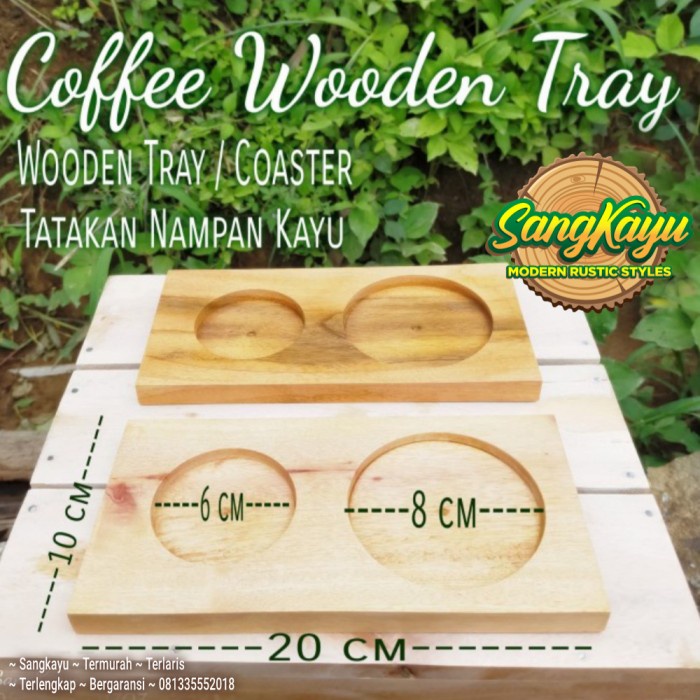 Jual Wooden Tray Coaster Coffee Tray Nampan Kayu Tatakan Cangkir Kopi Kayu Kayu Mahoni Tanpa 8548