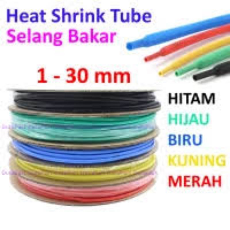 Jual SELANG BAKAR / SELONGSONG BAKAR / HEATSHRINK TUBE 2MM 3MM 4MM 5MM ...