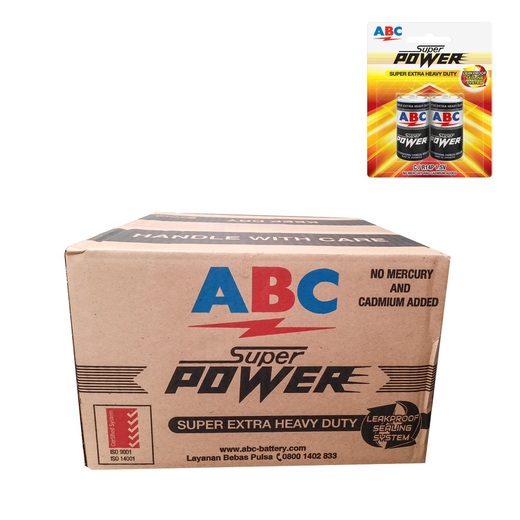 Jual ABC Baterai R14 (C) SPW 4B (1 Karton isi 72 hanger) | Shopee Indonesia
