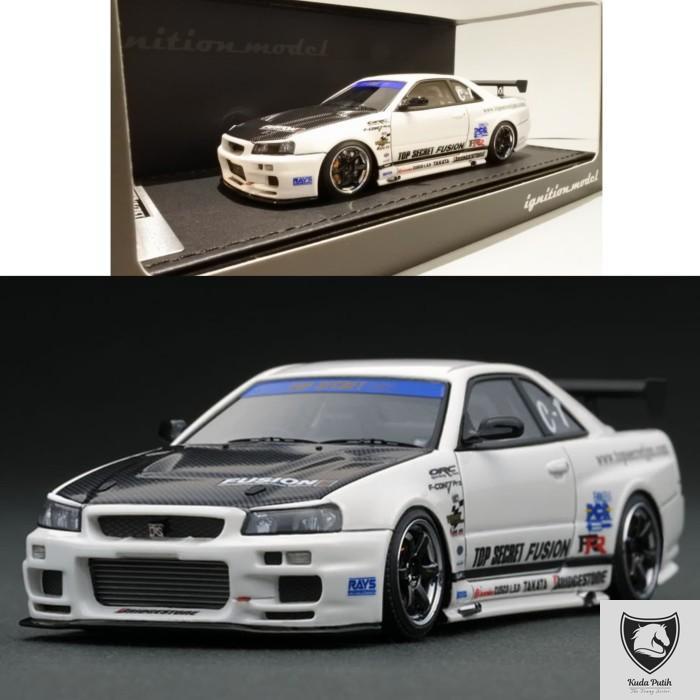Ignition Model - 1/18 TOP SECRET 34GT-R (BNR34) White main image 1