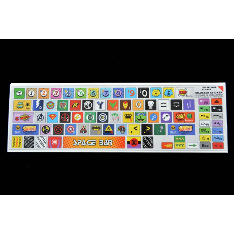 Jual stiker keyboard super hero komik untuk mac | Shopee Indonesia