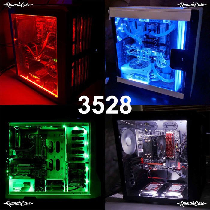 Jual LED STRIP 3528 50 CM MOLEX PC MOD Lampu hias modif casing Komputer ...