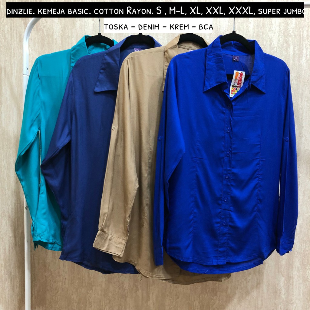 Jual LD 128CM ATASAN KEMEJA WANITA BAHAN KATUN RAYON POLOS BUSUI