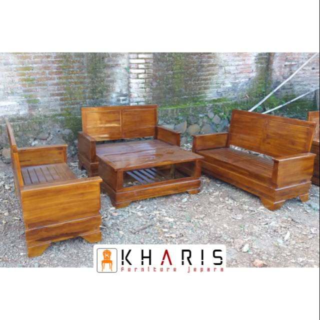 Jual Meja Dan Kursi Ruang Tamu Kayu Jati Full | Shopee Indonesia