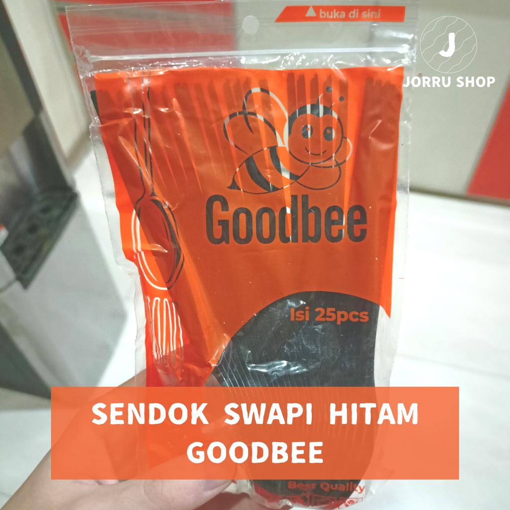 Jual Sendok Swapi Hitam Plastik Goodbee Isi 25 Pcs Sendok Makan