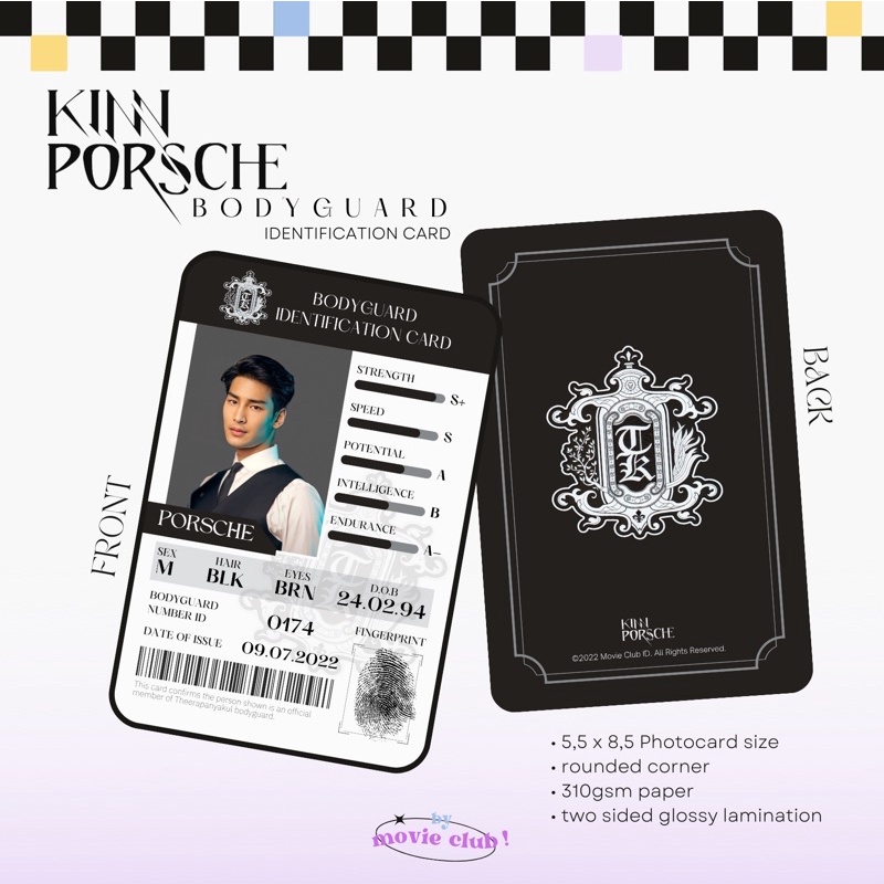 Jual KINNPORSCHE PHOTOCARD BODYGUARD ID SET KINN PORSCHE MILE APO ...