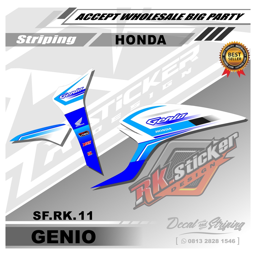 Jual Stiker Motor GENIO Sticker Striping Variasi Motor GENIO Desain ...