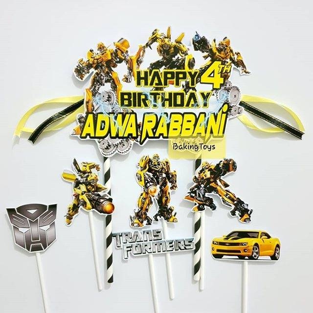 Jual Topper Cake Birthday Transformer Bumblebee Dan Optimus | Shopee ...