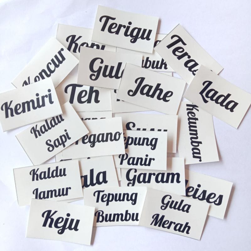 Jual Stiker Toples Nama Bumbu Dapur Transparan Sticker Kitchen Label ...
