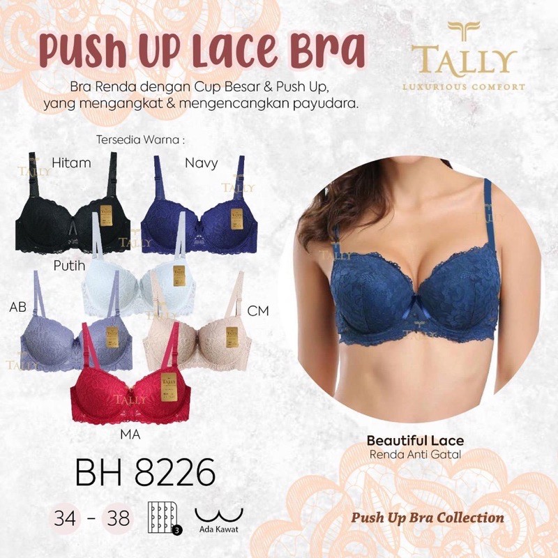 Jual Tally Bra Kawat Bahan Licin Seamless Busa Tebal Cup B Kait 2