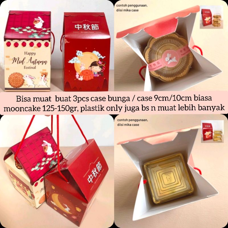 Jual Box Mooncake 125-150gr Box Mooncake isi 3 case mika 9cm box kue ...