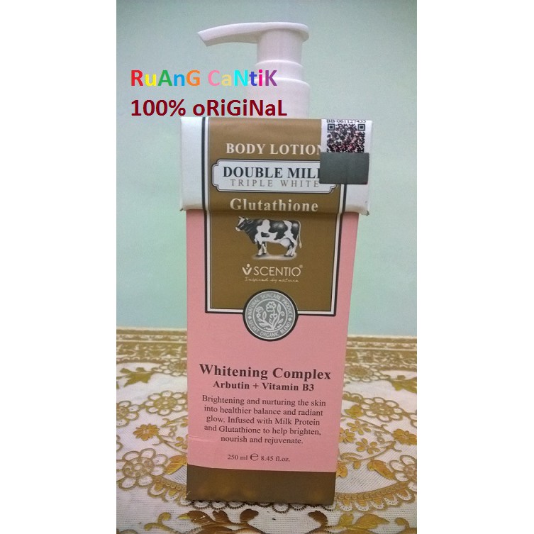 Jual Scentio Body Lotion Double Milk Triple White Glutathione 250ml