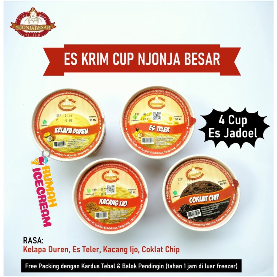 Jual Ice / Es Jadoel Aneka Rasa Njonja Besar 4 Cup | Shopee Indonesia