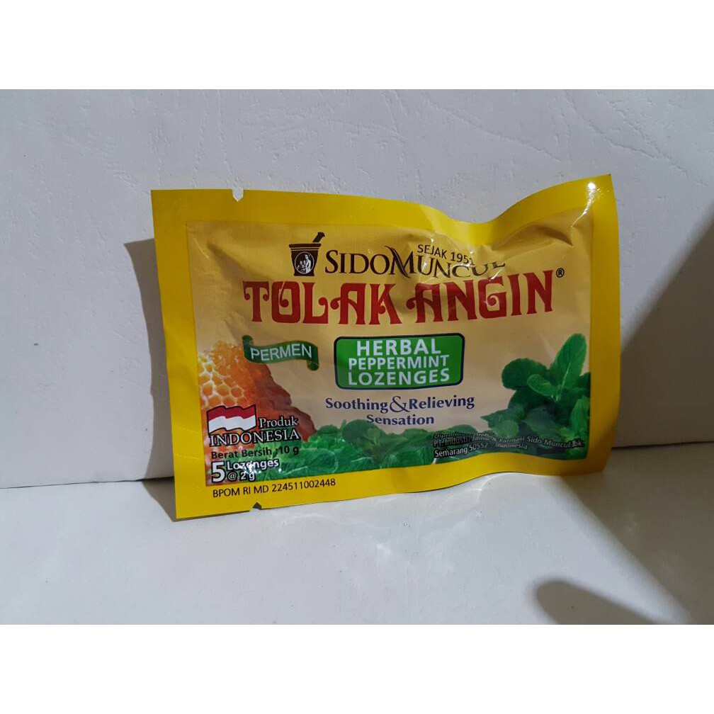 Jual Permen Tolak Angin Herbal Peppermint Lozenges Isi 5 Pelega