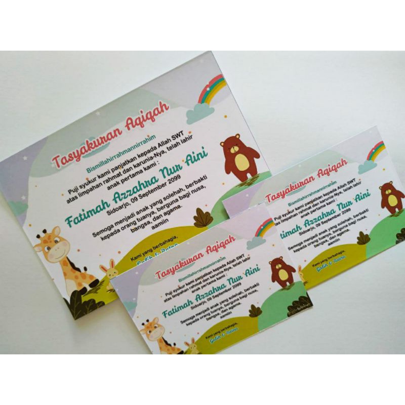Jual Kartu/Stiker Aqiqoh & Syukuran Junggle (BISA + FOTO) | Shopee