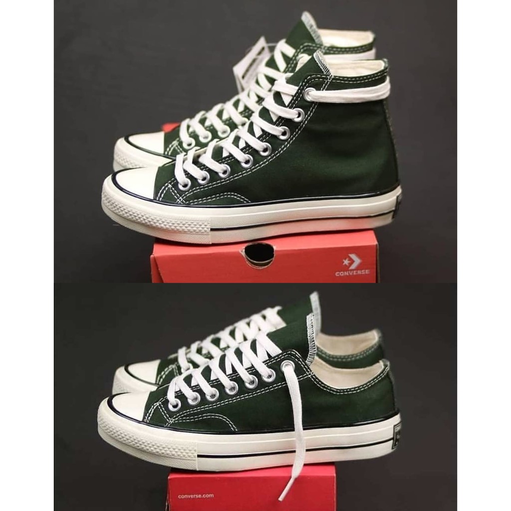 Converse 70S Hijau Army Hi Ox Sepatu Sneakers Pria Wanita High Low Converse 70s Import Quality