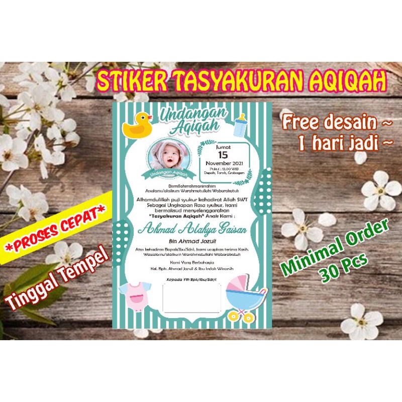 Jual Stiker aqiqah bayi|Stiker tasyakuran aqiqah | Shopee Indonesia
