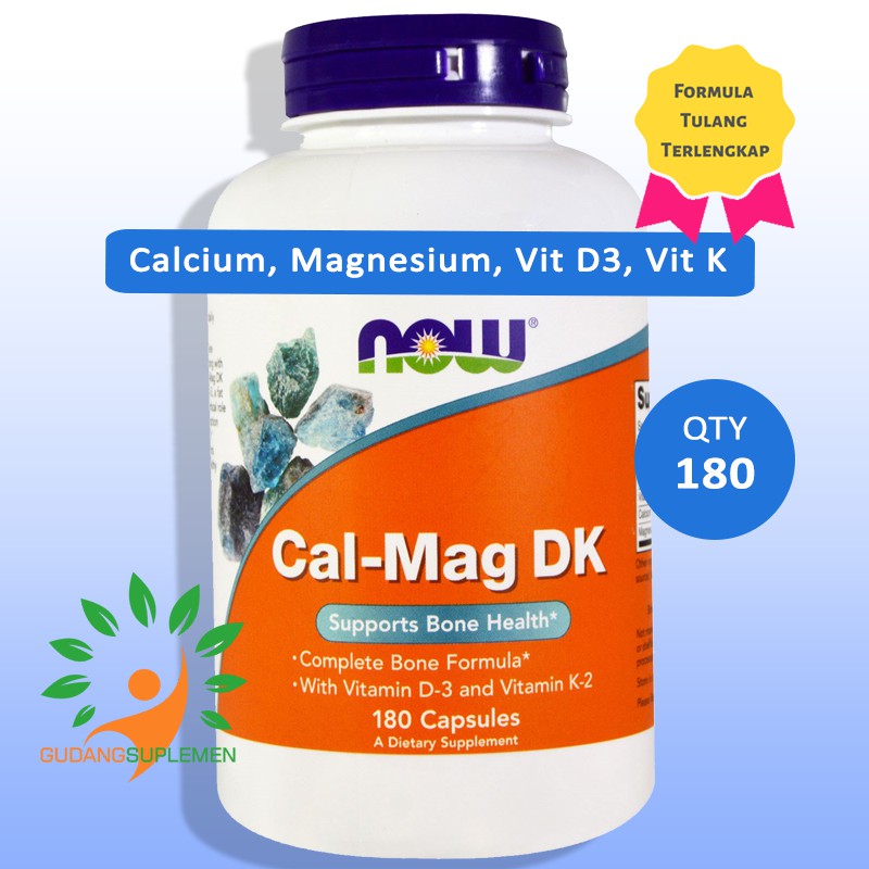 Jual NOW CalMag DK 180 Kapsul Calcium Magnesium Vit D3 K2