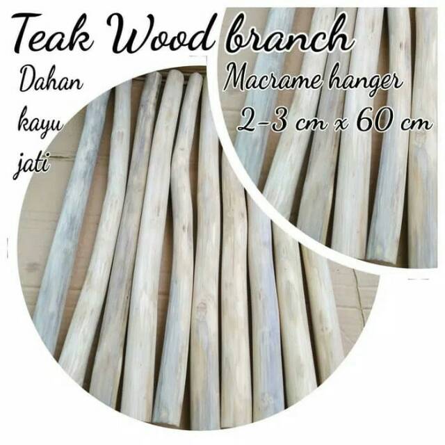 Jual Teak wood branch for macrame ranting dahan kayu jati natural ...