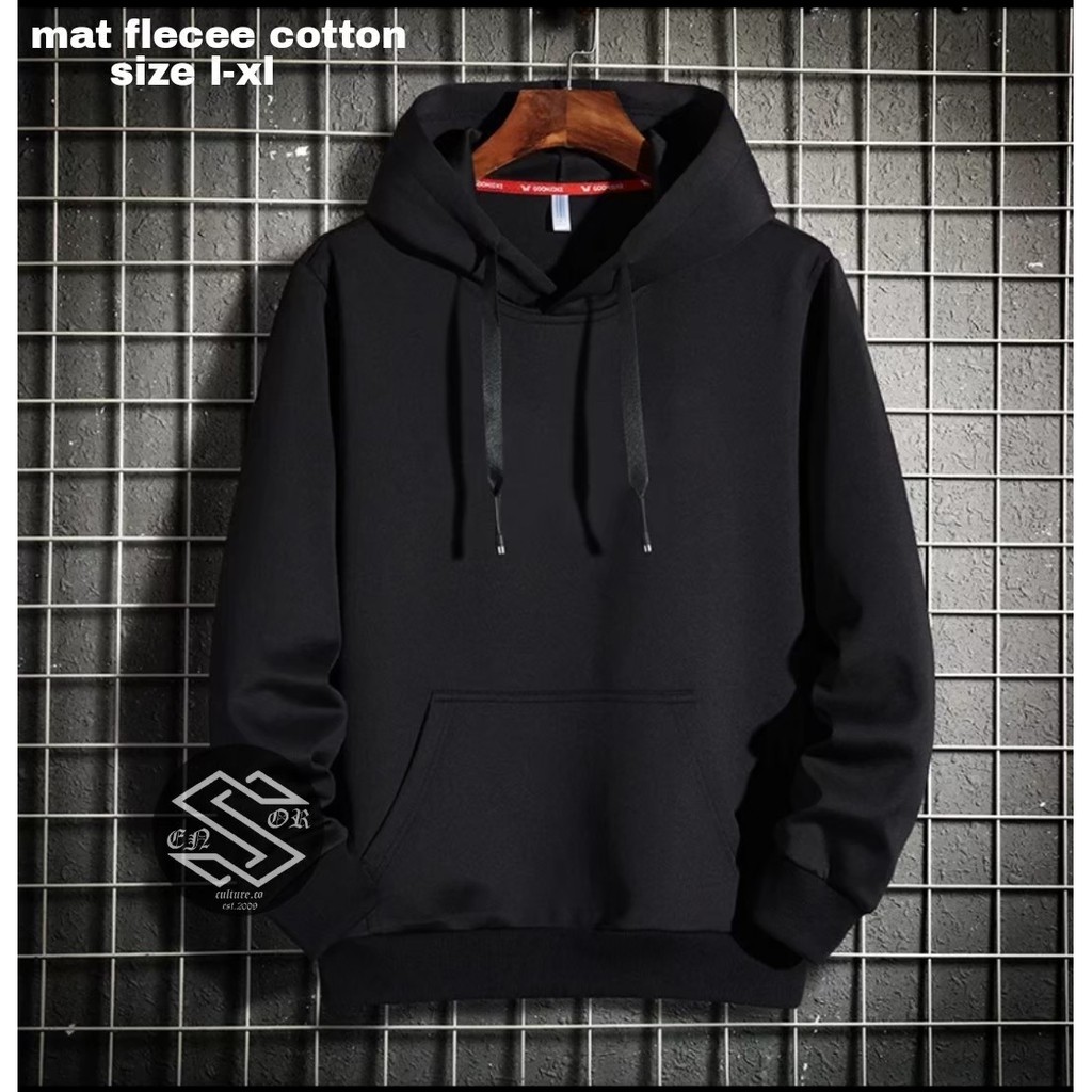 Jaket Sweater Pria Polos Original Distro Bahan Katun Fleece Sweater Pria  Terbaru Murah - Main Image