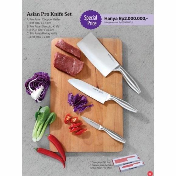 Jual TUPPERWARE ASIAN PRO KNIFE SET PISAU DENGAN BERBAGAI UKURAN