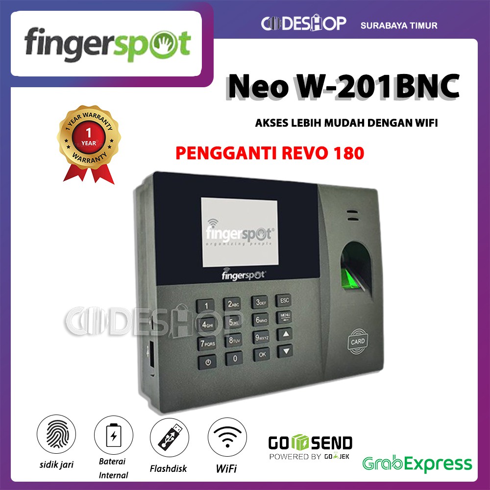 Jual Mesin Absensi Fingerspot Neo W 201 Bnc W201 Shopee Indonesia