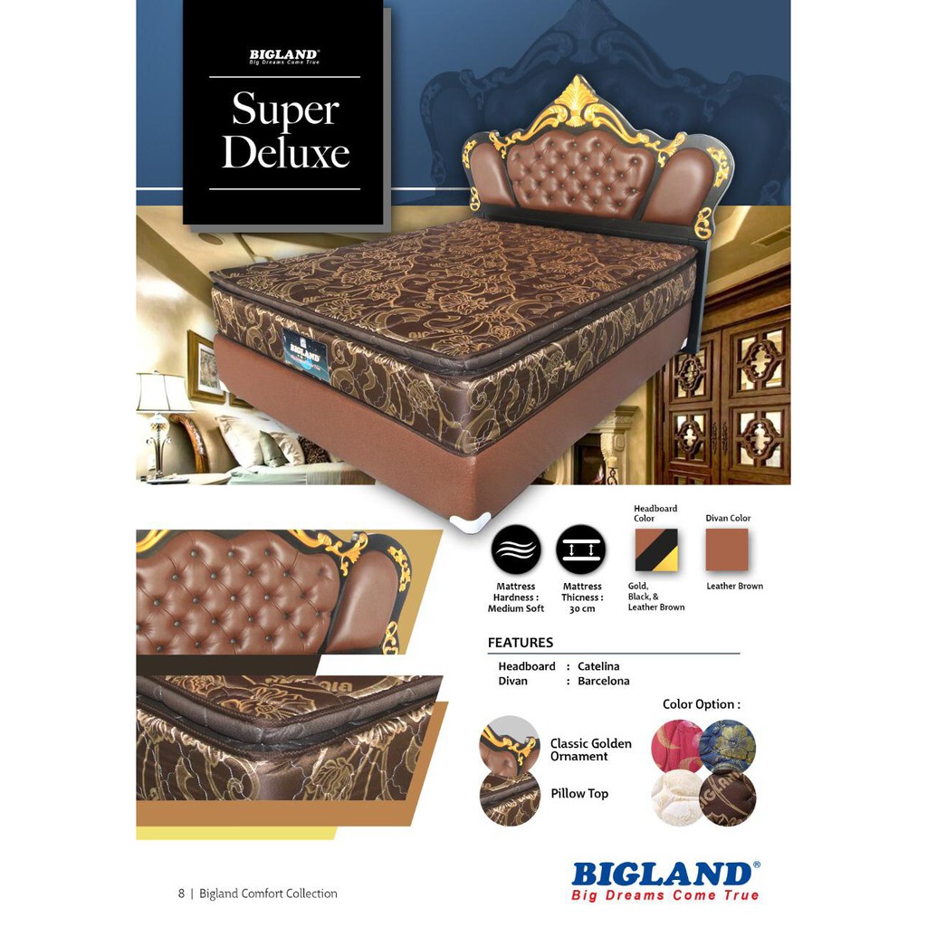 Jual Kasur Spring Bed Springbed Bigland Super Deluxe 120 - 160 - 180 ...