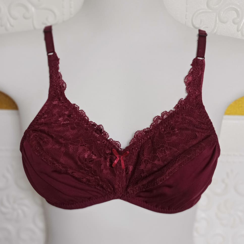 Jual COD bh beha wanita bra renda tanpa kawat tanpa busa jumbo | Shopee ...