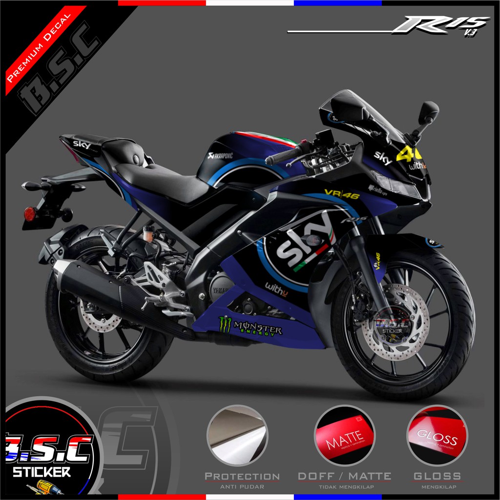 Jual Sticker Decal R15 V3 LED Motif SKY Racing Team Livery | Shopee ...