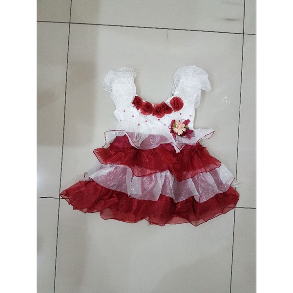 Jual Baju Pesta Dress Anak Perempuan Warna Merah Putih | Shopee Indonesia