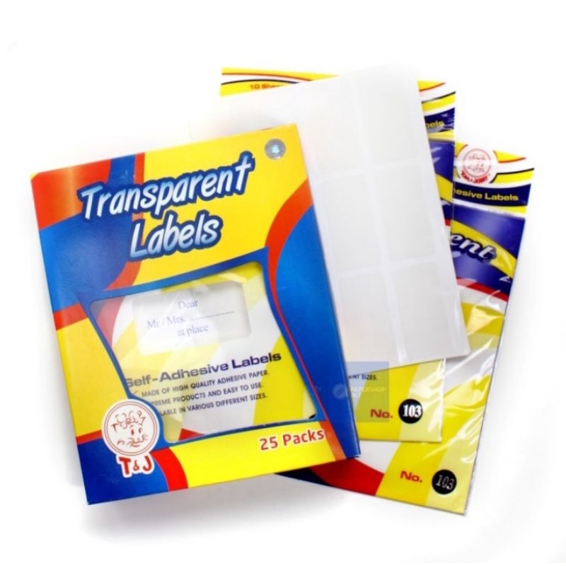 Jual Label T&J Transparan 103, 104,121 dll | Shopee Indonesia