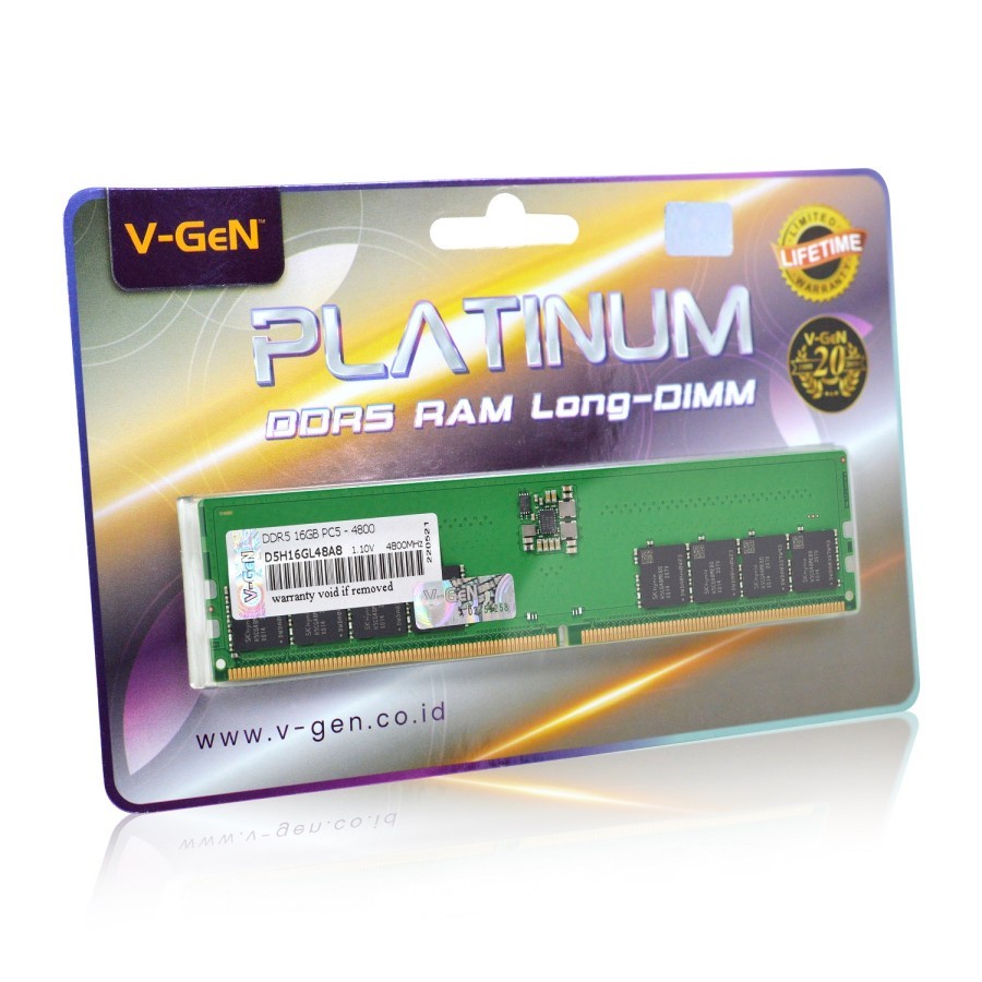 Jual DDR5 16GB PC 4800Mhz RAM PC/Komputer V-GeN Longdimm PLATINUM ...
