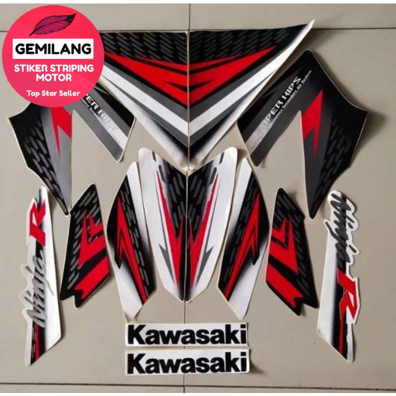 Jual Striping Decal Polet Sticker Kawasaki Ninja R Standar Putih