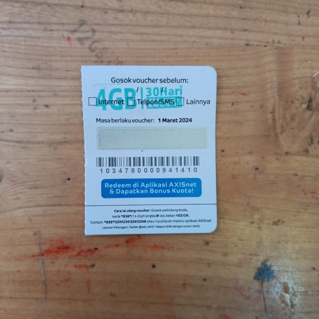Jual AXIS VC BULANAN 4/30 BB ( 3/30 NAS ) | Shopee Indonesia