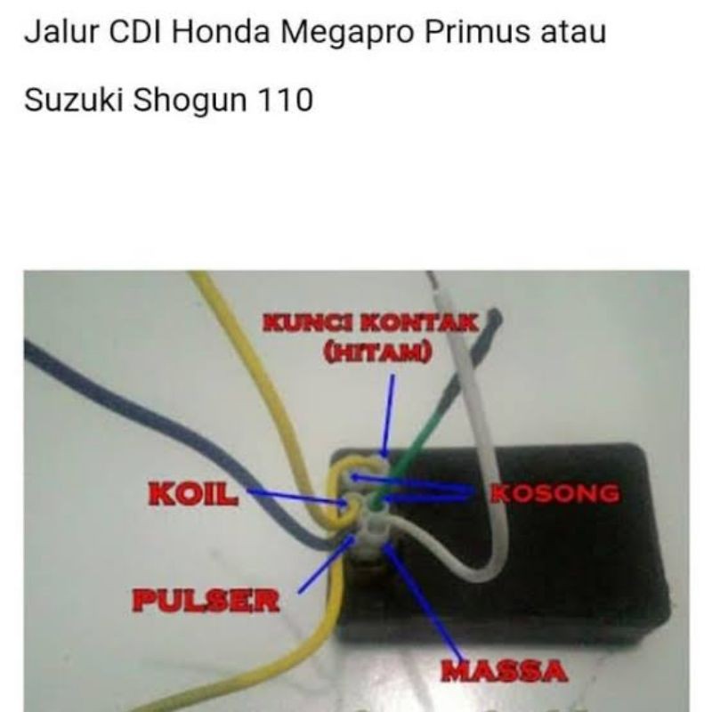 Skema Jalur Kabel Cdi Megapro Sogun 110 125