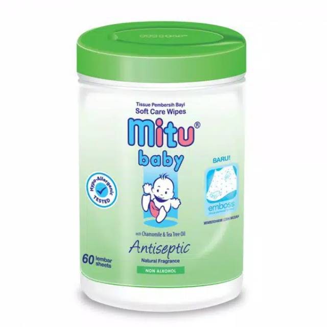 Jual Mitu Baby Wipes Antiseptic 60 Botol | Shopee Indonesia