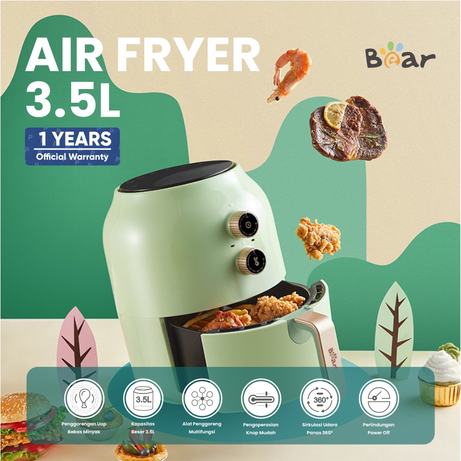 Jual BEAR Air Fryer 3.5L | Penggorengan Tanpa Minyak | VS-8083 | Shopee ...