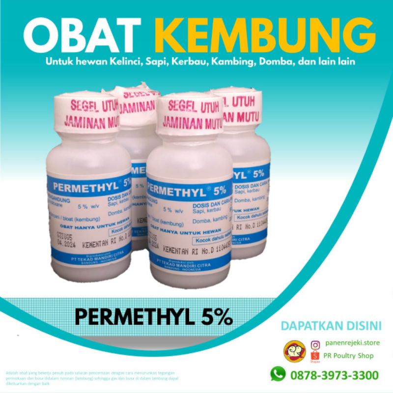 Jual OBAT KEMBUNG KELINCI dan hewan lainnya, Permethyl 5% | Shopee ...