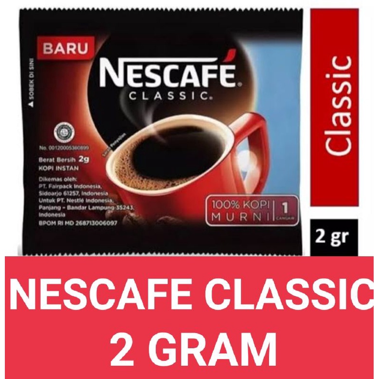 Jual Nescafe Classic Kopi Instan Kopi Hitam 2g Sachet 1pcs Shopee Indonesia 9018