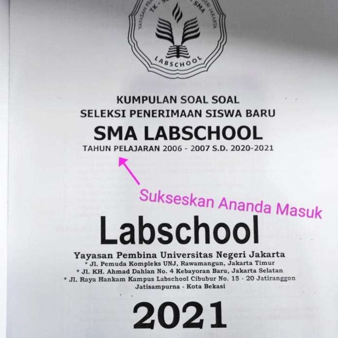 Jual Buku Kumpulan Soal Masuk Sma Labschool 2021 Terbaru Shopee Indonesia